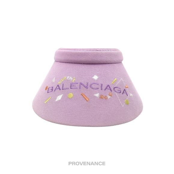 🔴 Balenciaga Logo Embroidered Visor - Lavender Geometric - Picture 1 of 10